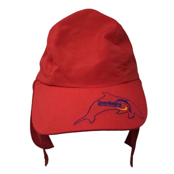 Sun-Skinz UV Protection Kids Trapper Hat Red 1-6 Years Embroidered Ear Flaps - Picture 1 of 9